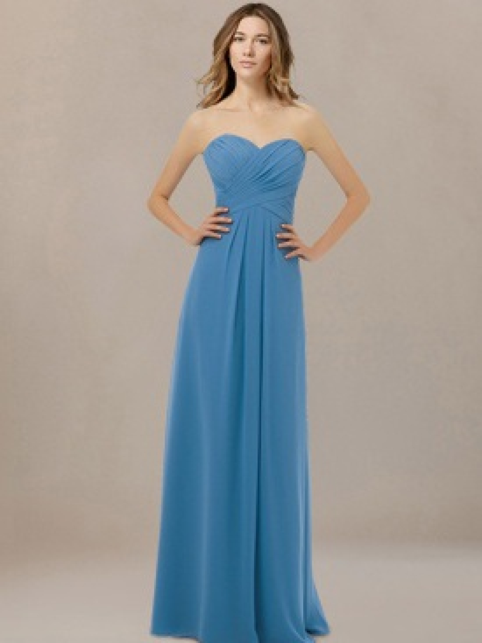 chiffon bridesmaid gown_Marine Blue
