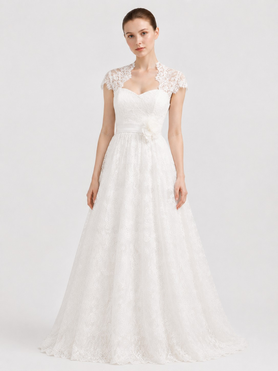 Casual Spitze Hochzeitskleid