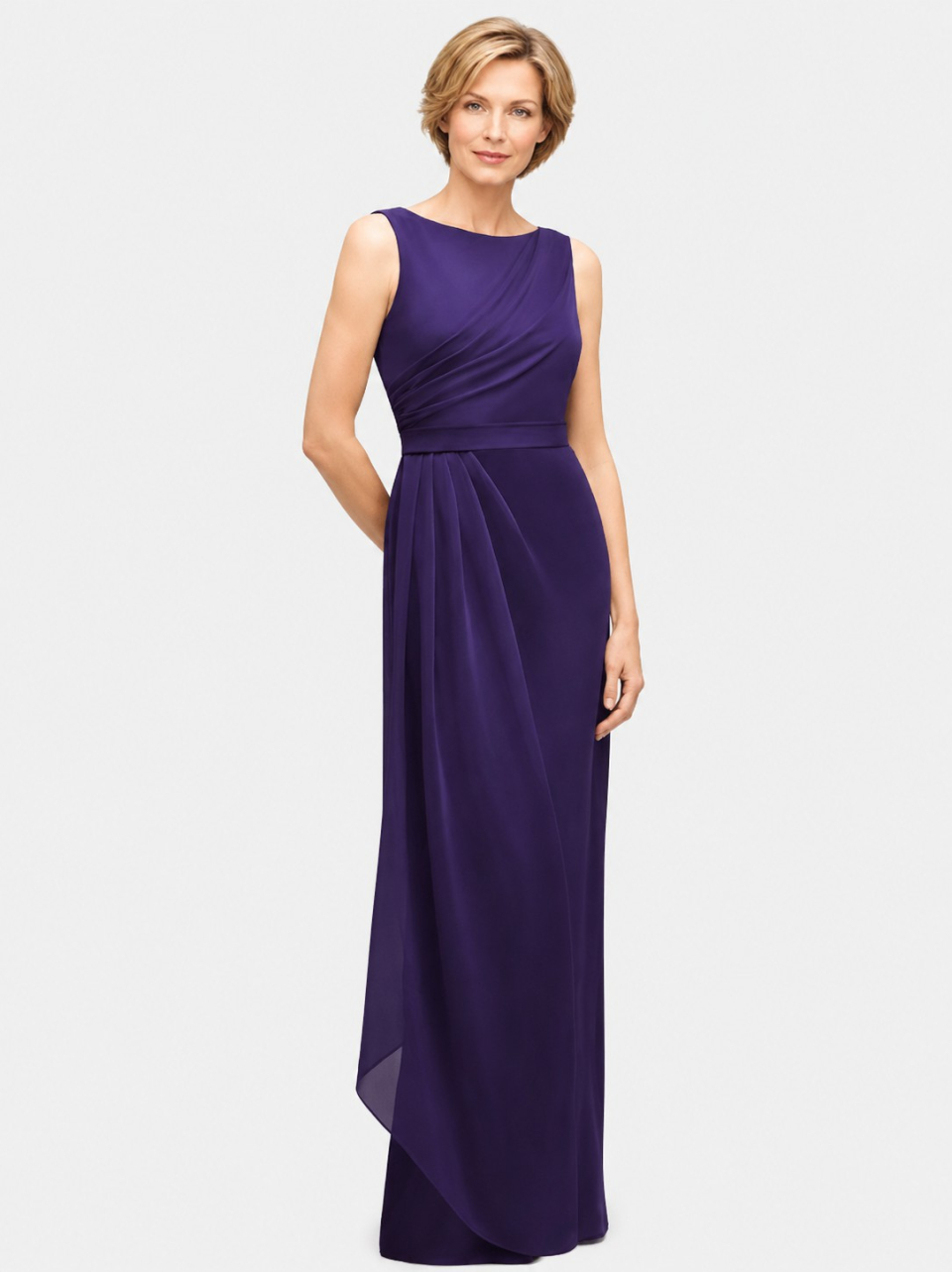 casual mother of the bride dress_Eggplant