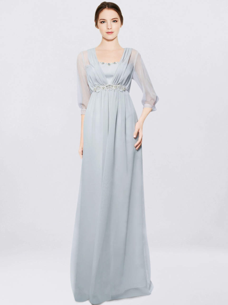 casual mother of the bride dress_Blue Pastel