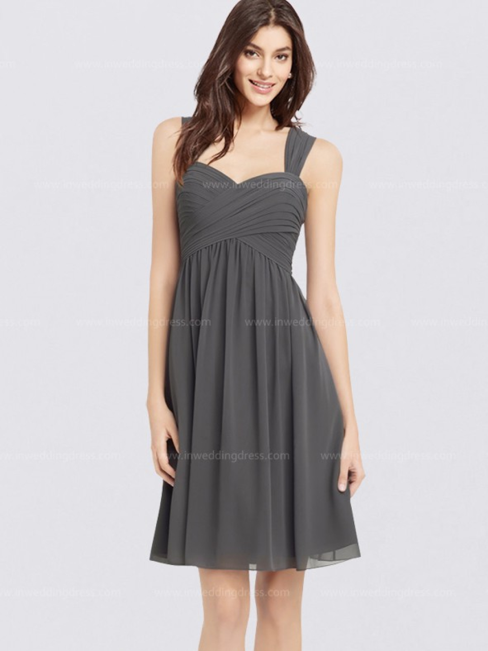 chiffon bridesmaid dresses_Charcoal