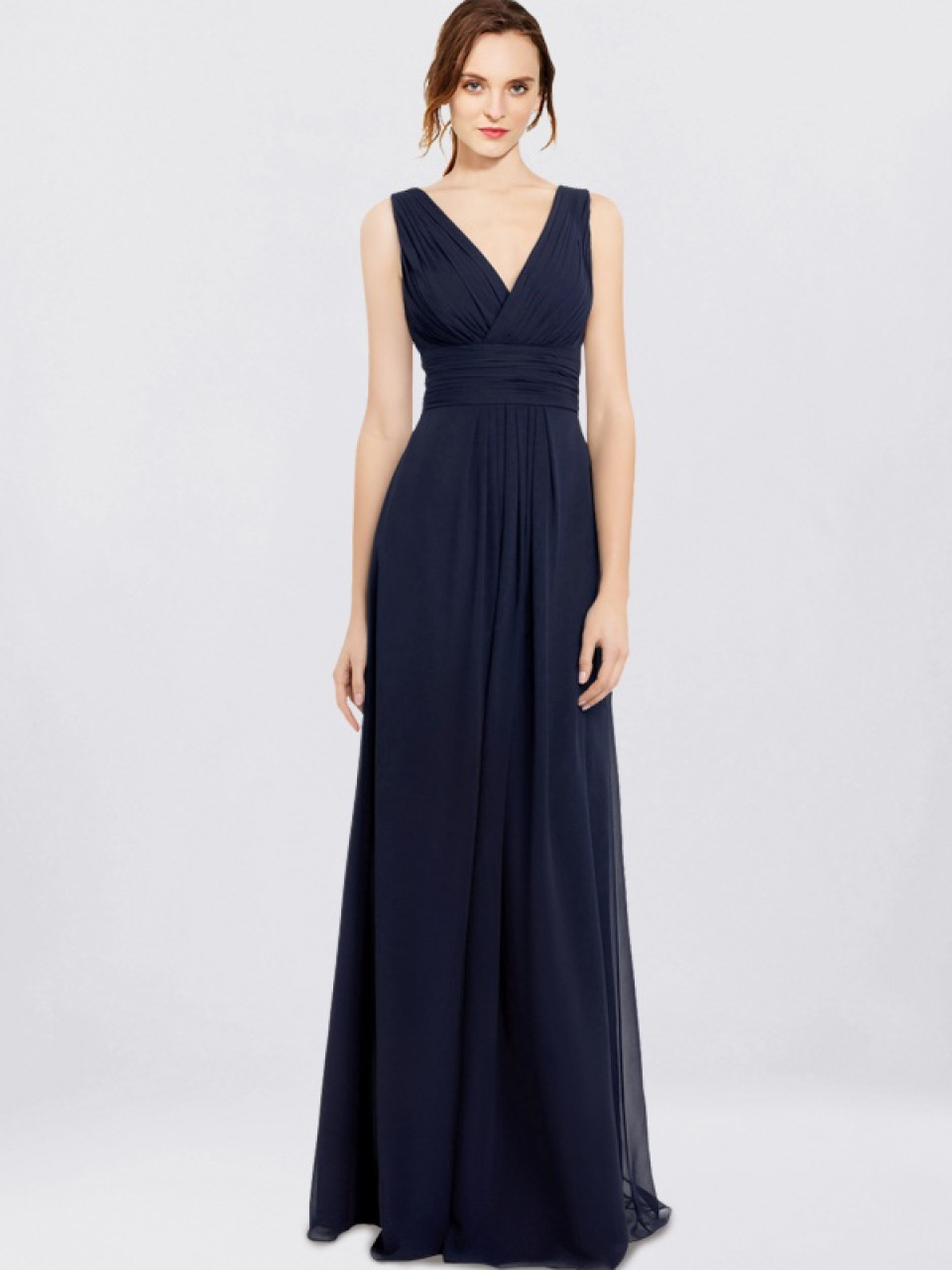 long chiffon bridesmaid dresses_Navy