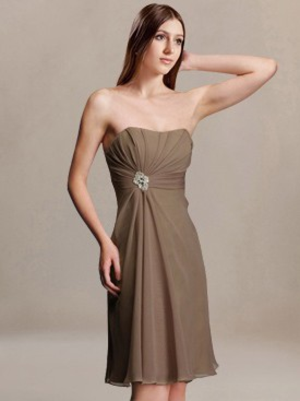 Chiffon Bridesmaid Dress_Mocha 