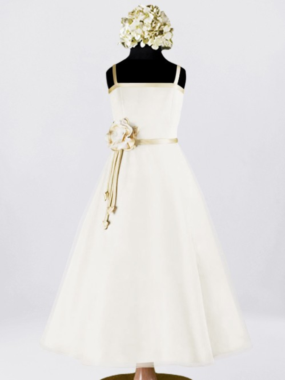 flower girl dress_Light Ivory/Champagne