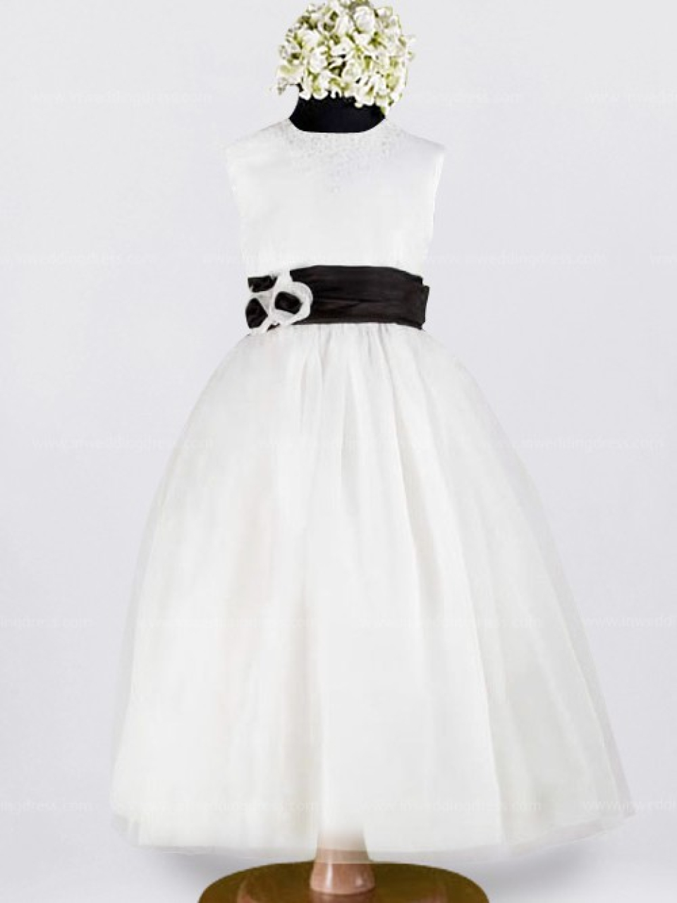 Flower Girl Dress_Ivory/Black