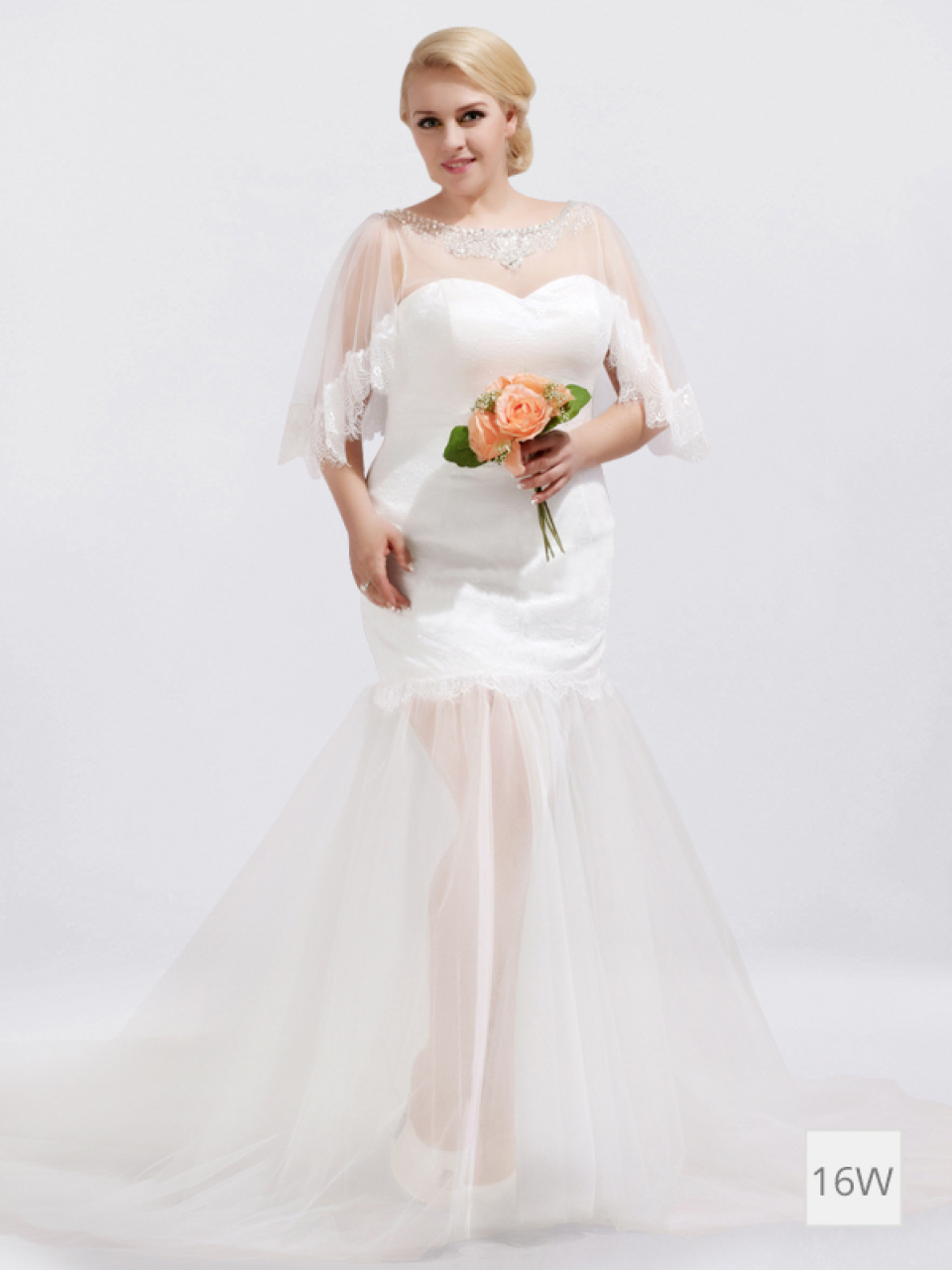 plus size wedding dress_ivory