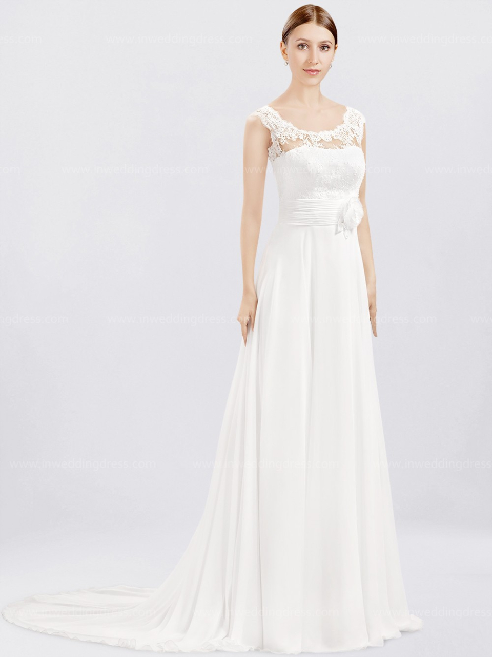 chiffon beach wedding dress