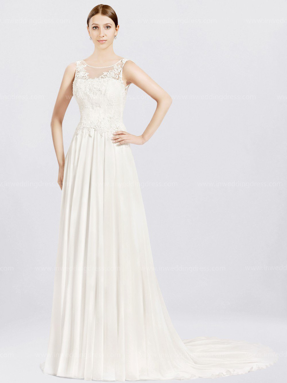 chiffon beach wedding dress