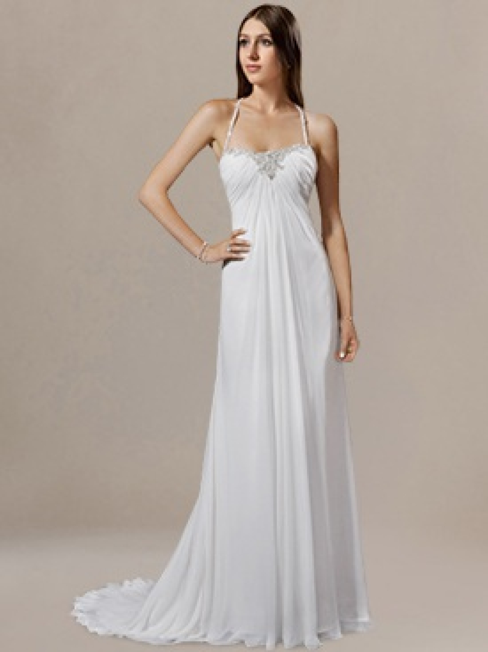 Chiffon Beaded Wedding Dress