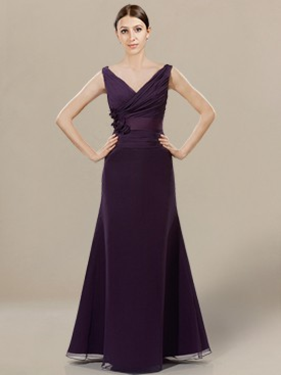 chiffon bridesmaid dress_Grape