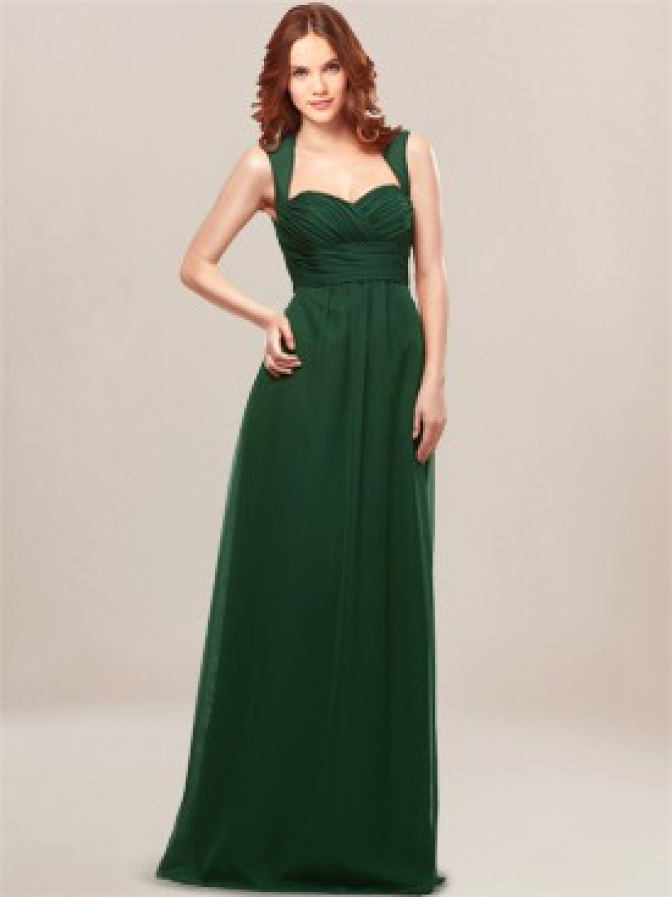 chiffon bridesmaid dress_Hunter