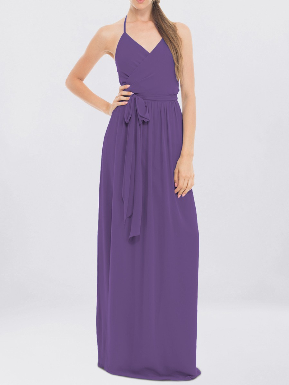 chiffon bridesmaid dress_Purple