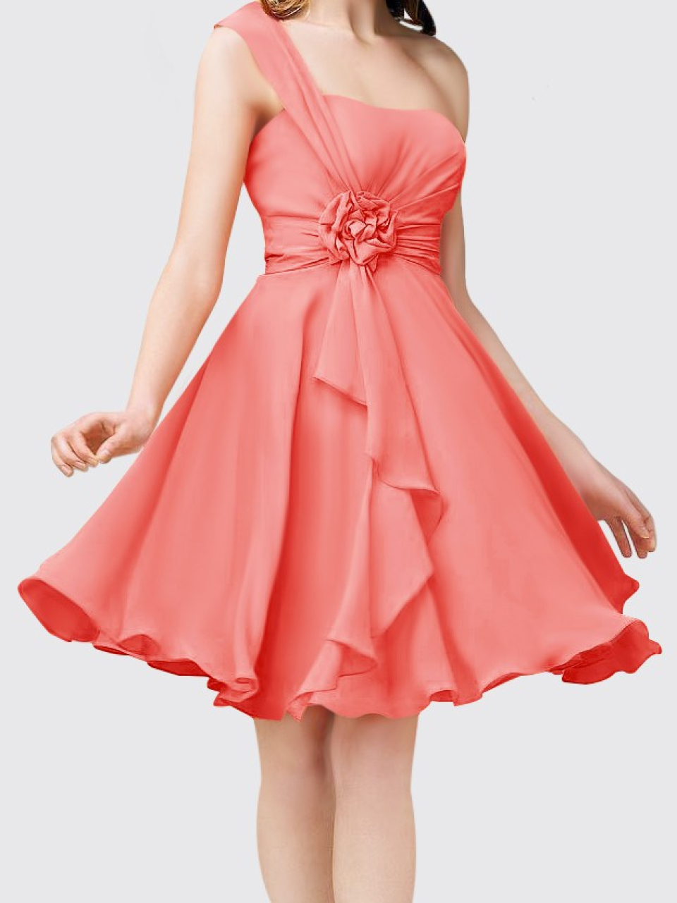 casual bridesmaid dress_Coral