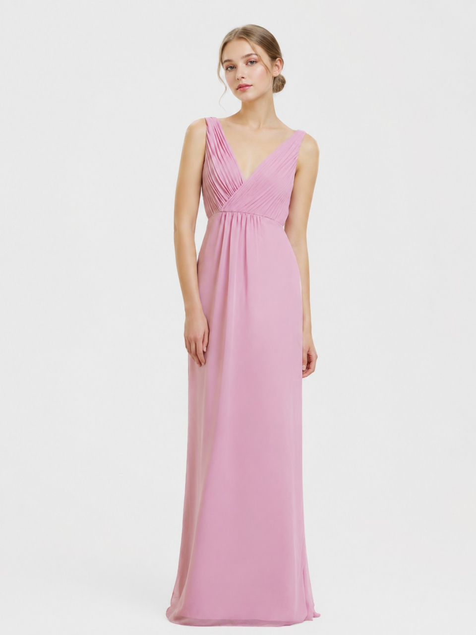 chiffon bridesmaid dresses_Tea Rose