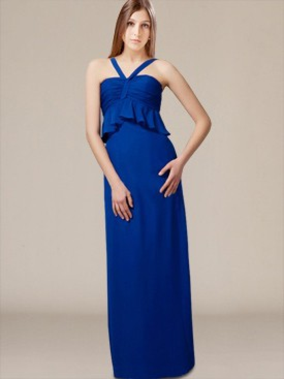Chiffon Bridesmaid Dresses Long_Indigo