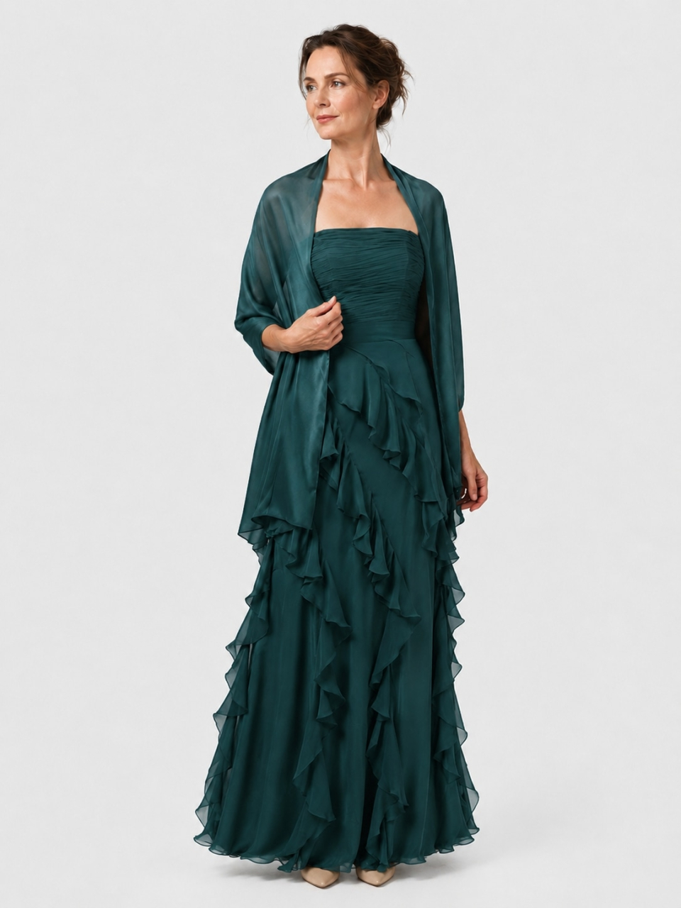 Chiffon Mother's Dress_Teal