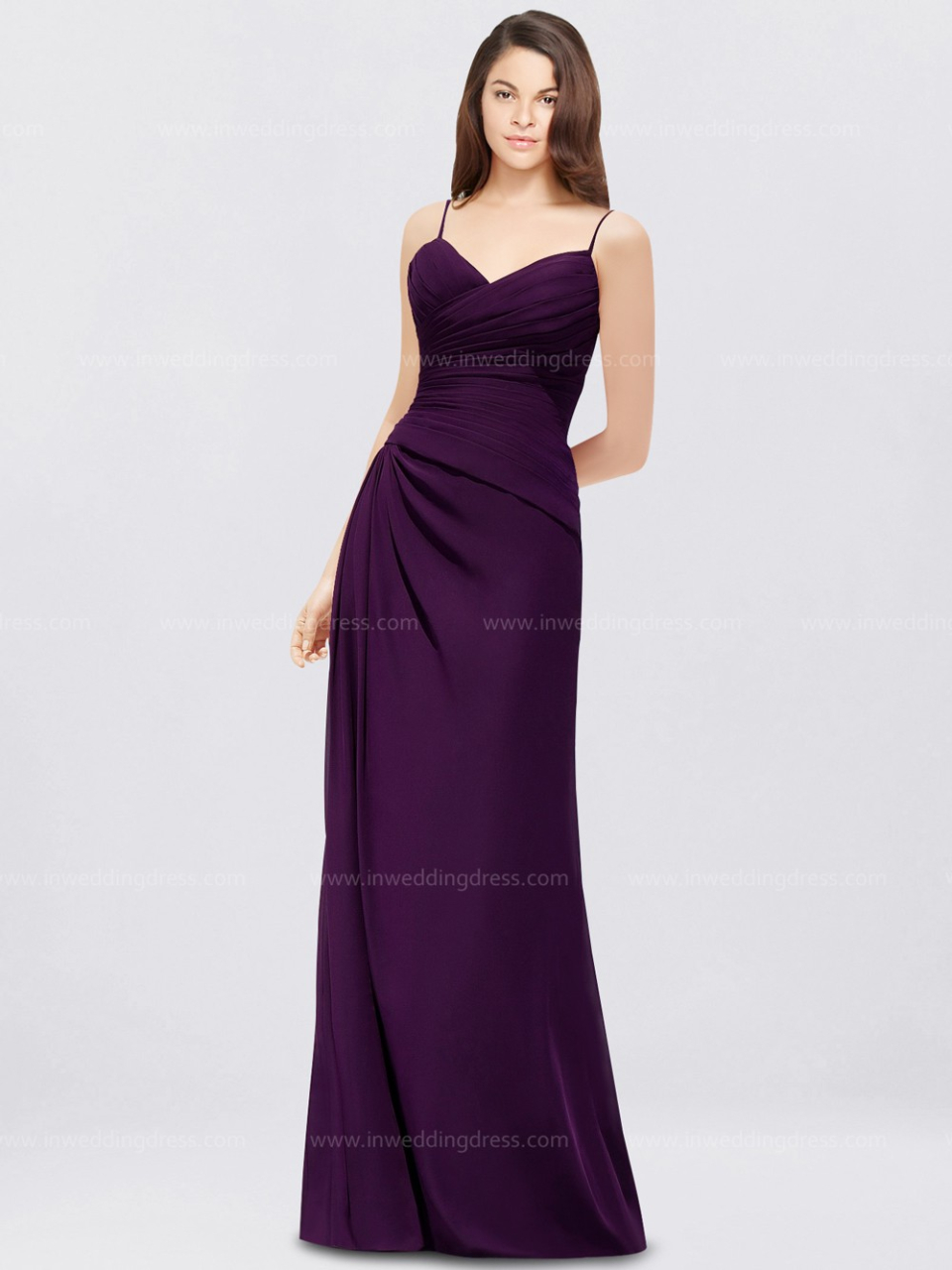 chiffon mother of the bride dress_grape
