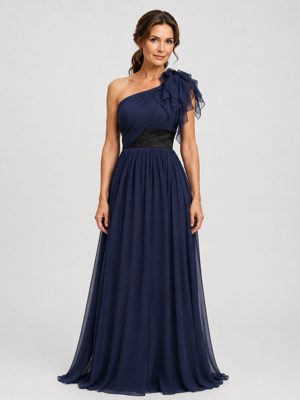 Chiffon Mother of the Bride Dresses_Champagne/Black