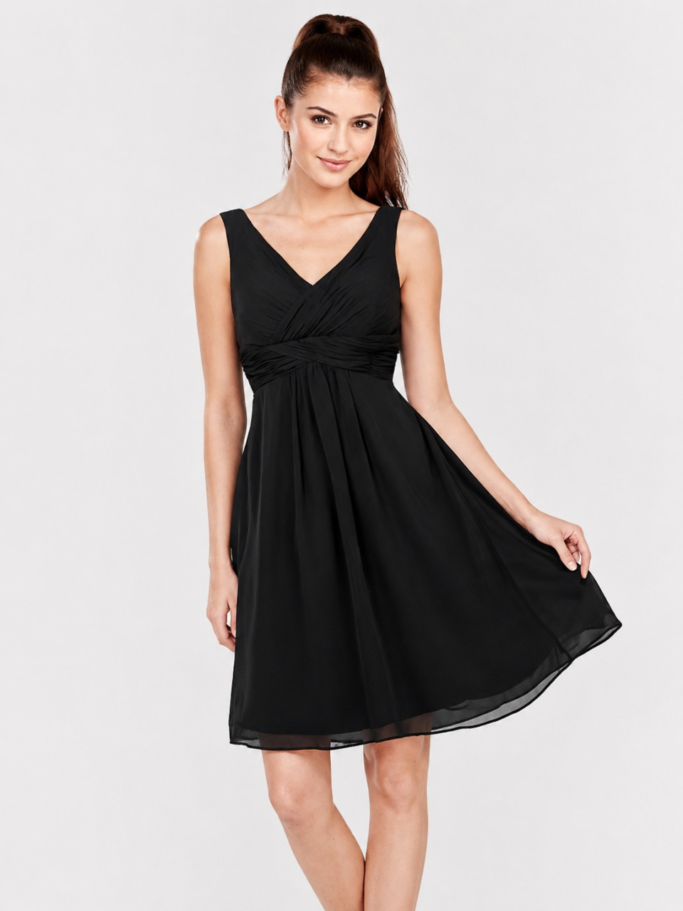 corset bridesmaid dress_black