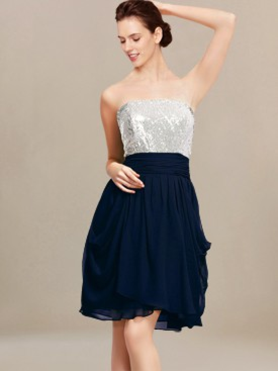 beach bridal party dress_Navy