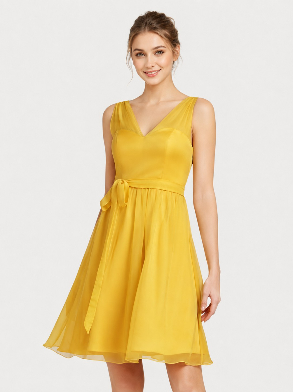 short bridesmaid dresses_Canary
