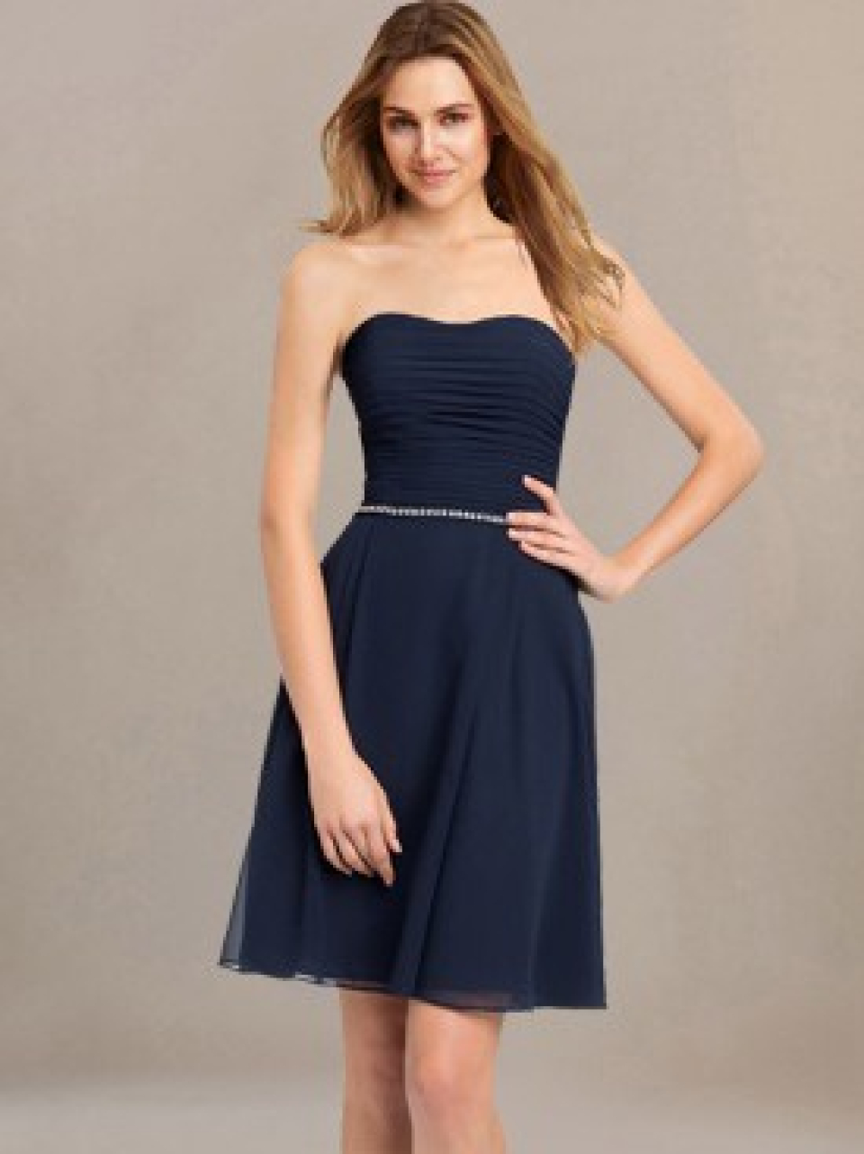 simple bridesmaid dresses_Navy