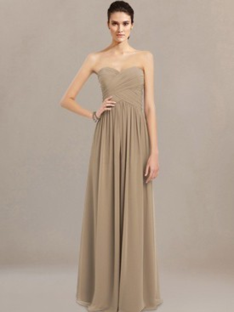 chiffon bridesmaid dresses long_cappuccino