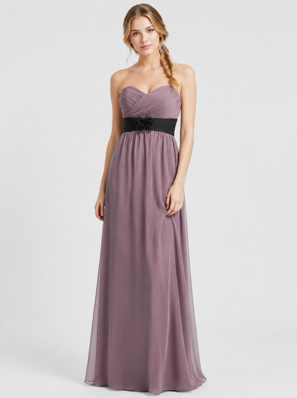 robes de demoiselle d'honneur élégantes_Raisin/Black