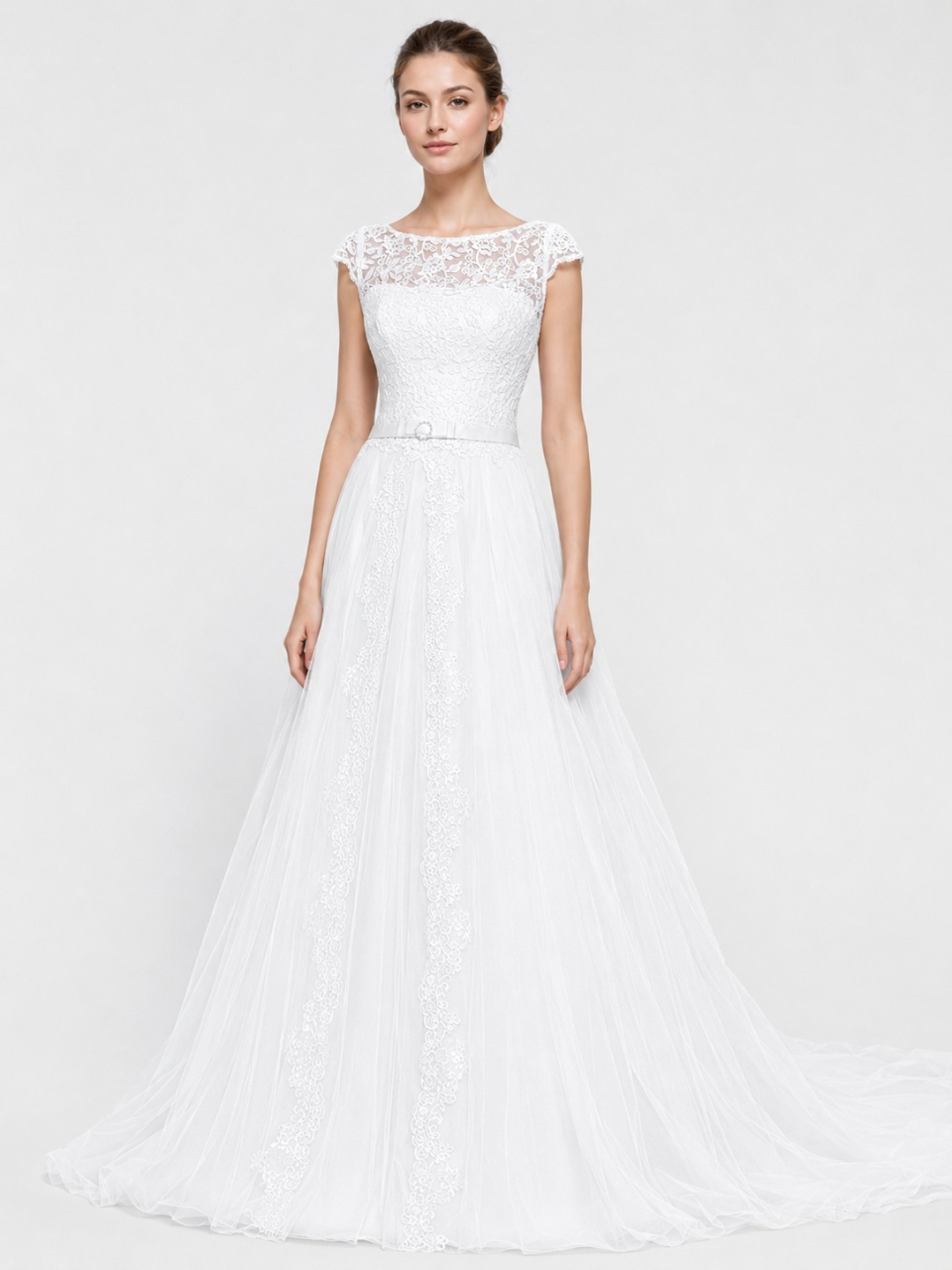 wedding dress with cap sleeves
