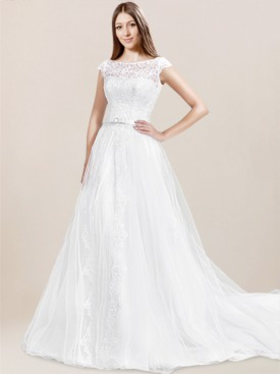 wedding dress with cap sleeves