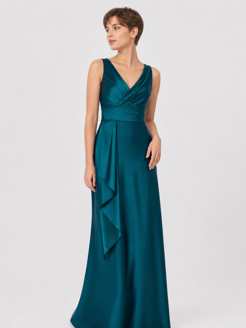 Simple Bridesmaid Dress_Teal