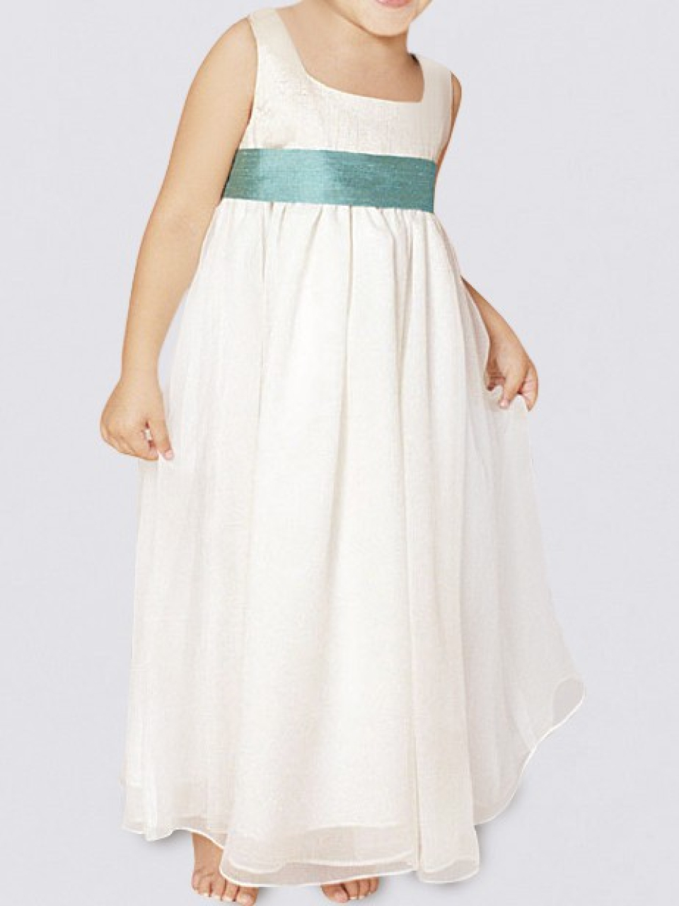 cheap flower girl dresses_Light Ivory / Pool