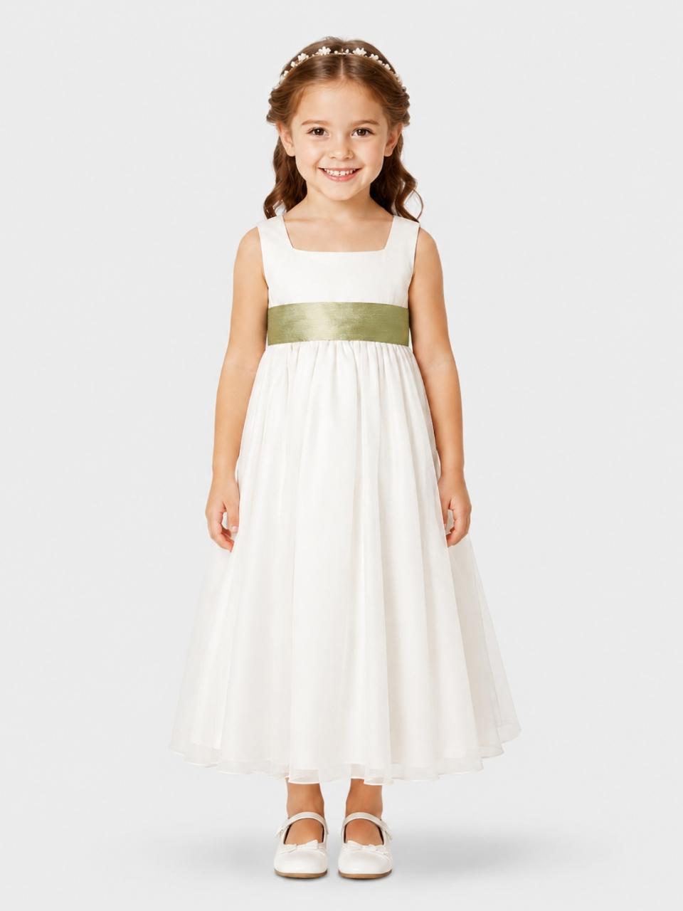 cheap flower girl dresses_Light Ivory / Pool