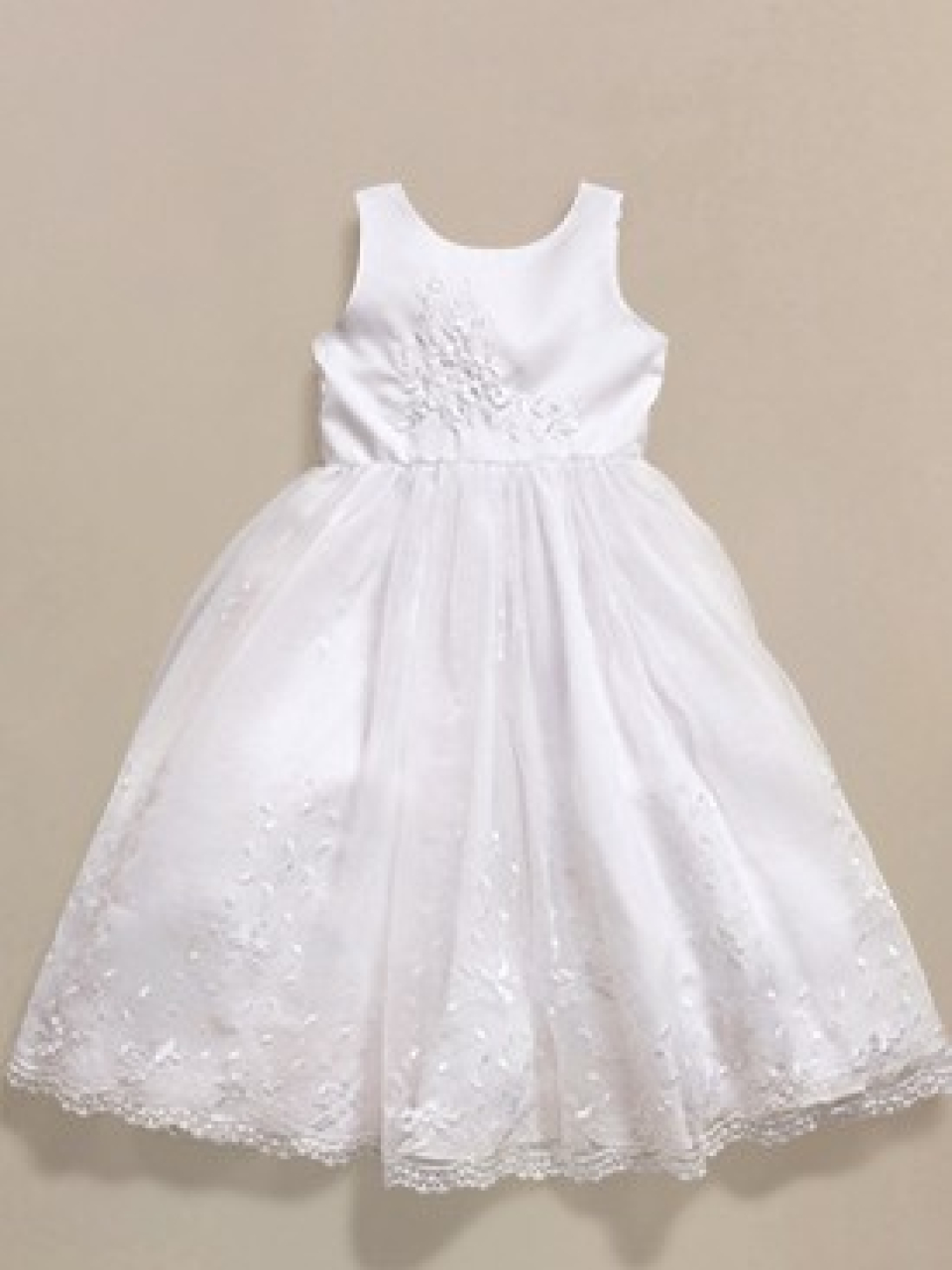 flower girl dress_White