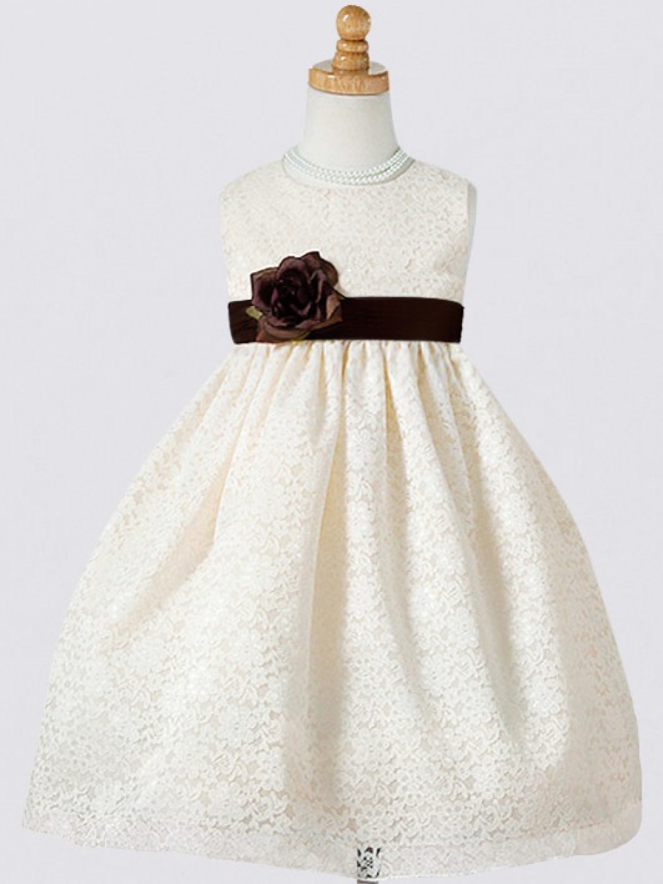 Toddler Flower Girl Dresses_Champagne/Espresso