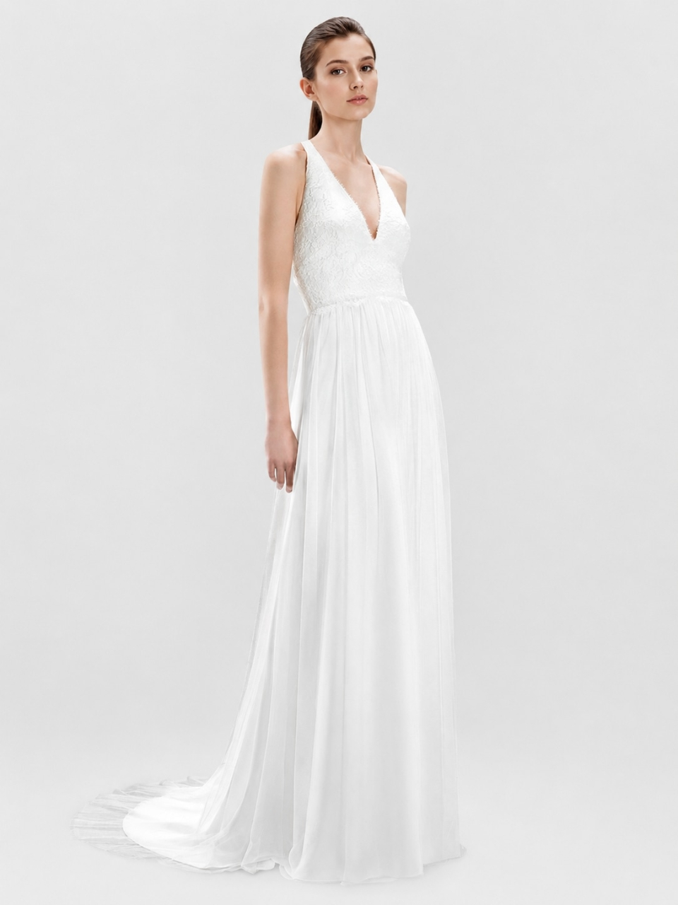 halter a-line wedding dress
