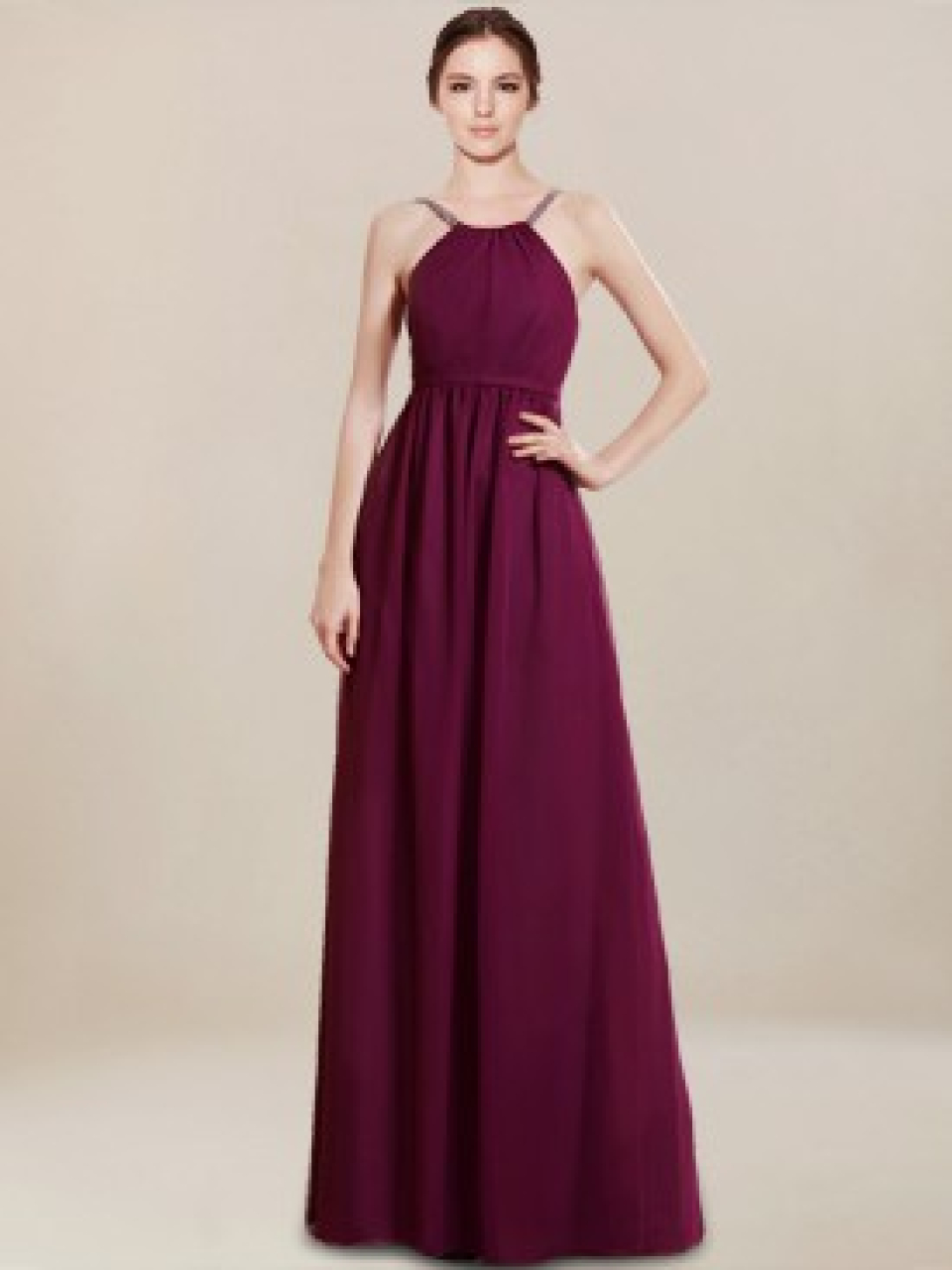 halter bridesmaid dresses_Berry