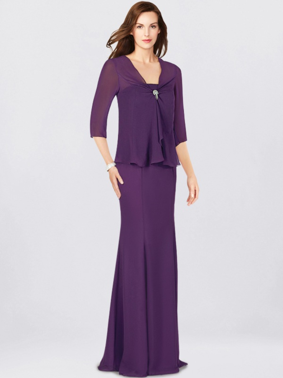 inexpensive mother of the bride dresses_Eggplant