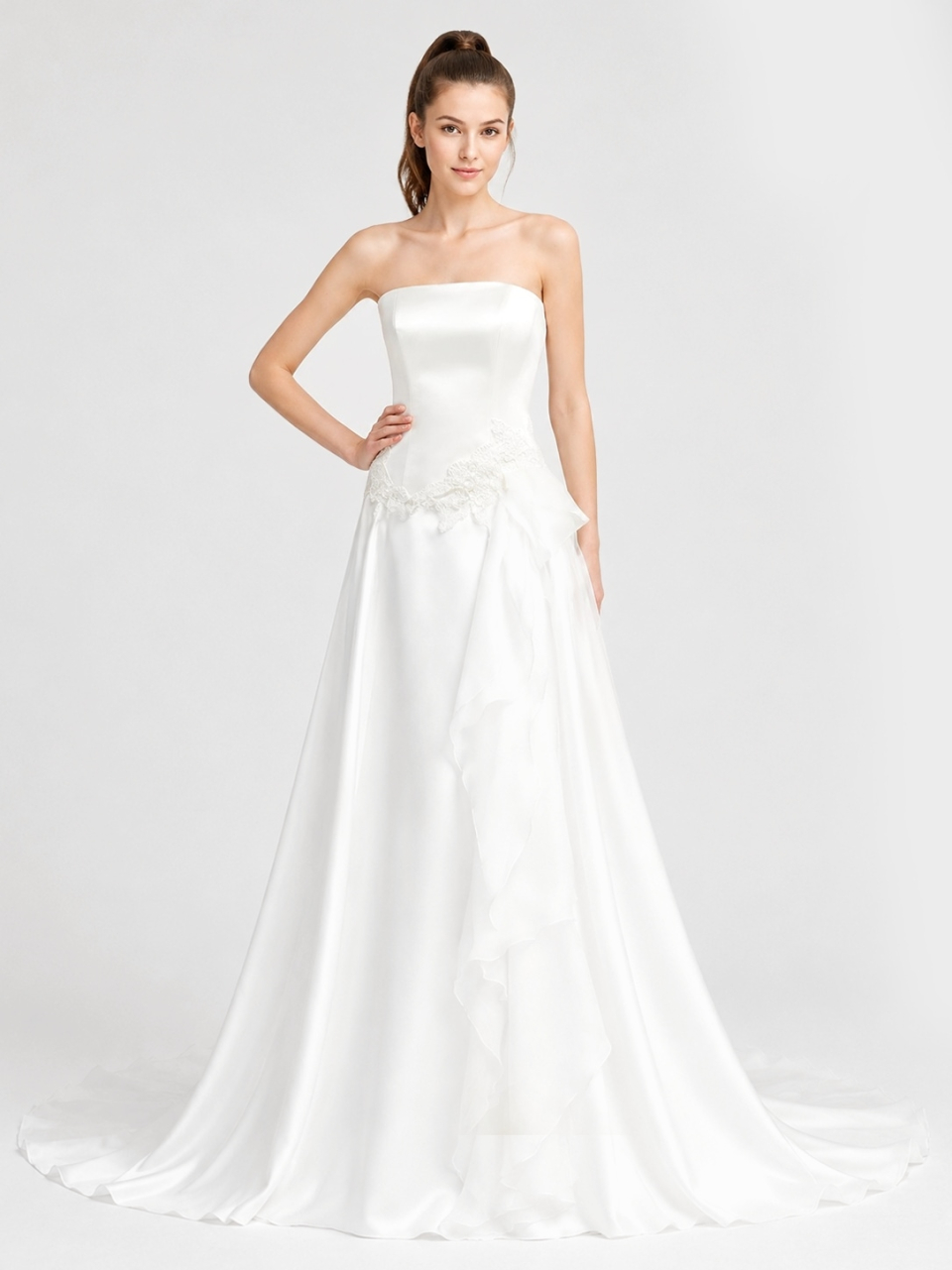 informal strapless wedding dress