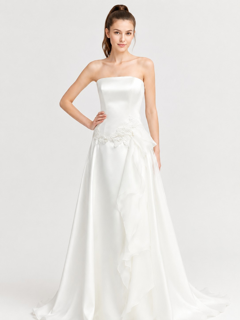 informal strapless wedding dress