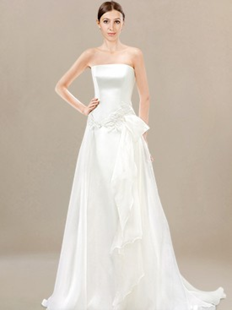 informal strapless wedding dress
