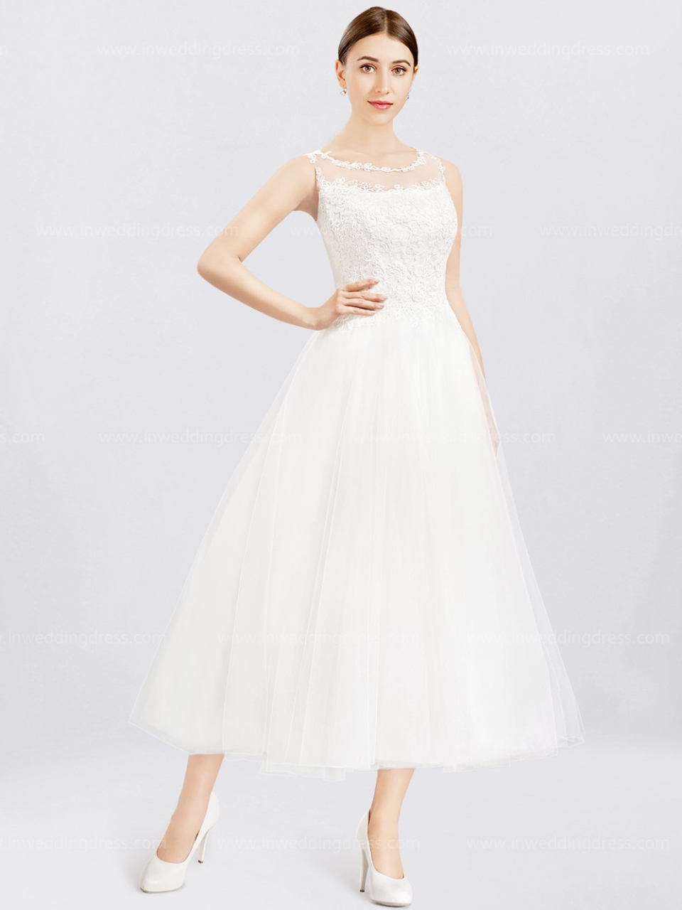 informal tea length wedding dress