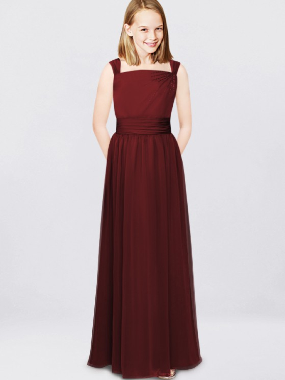 Junior Bridesmaid Dresses_Claret