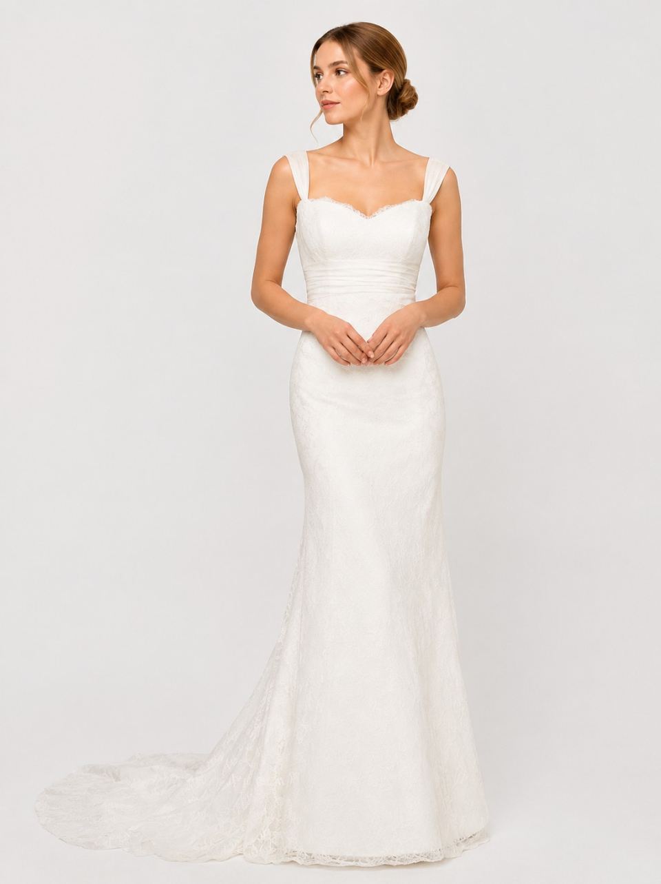 Spitze mit Hochzeitskleid