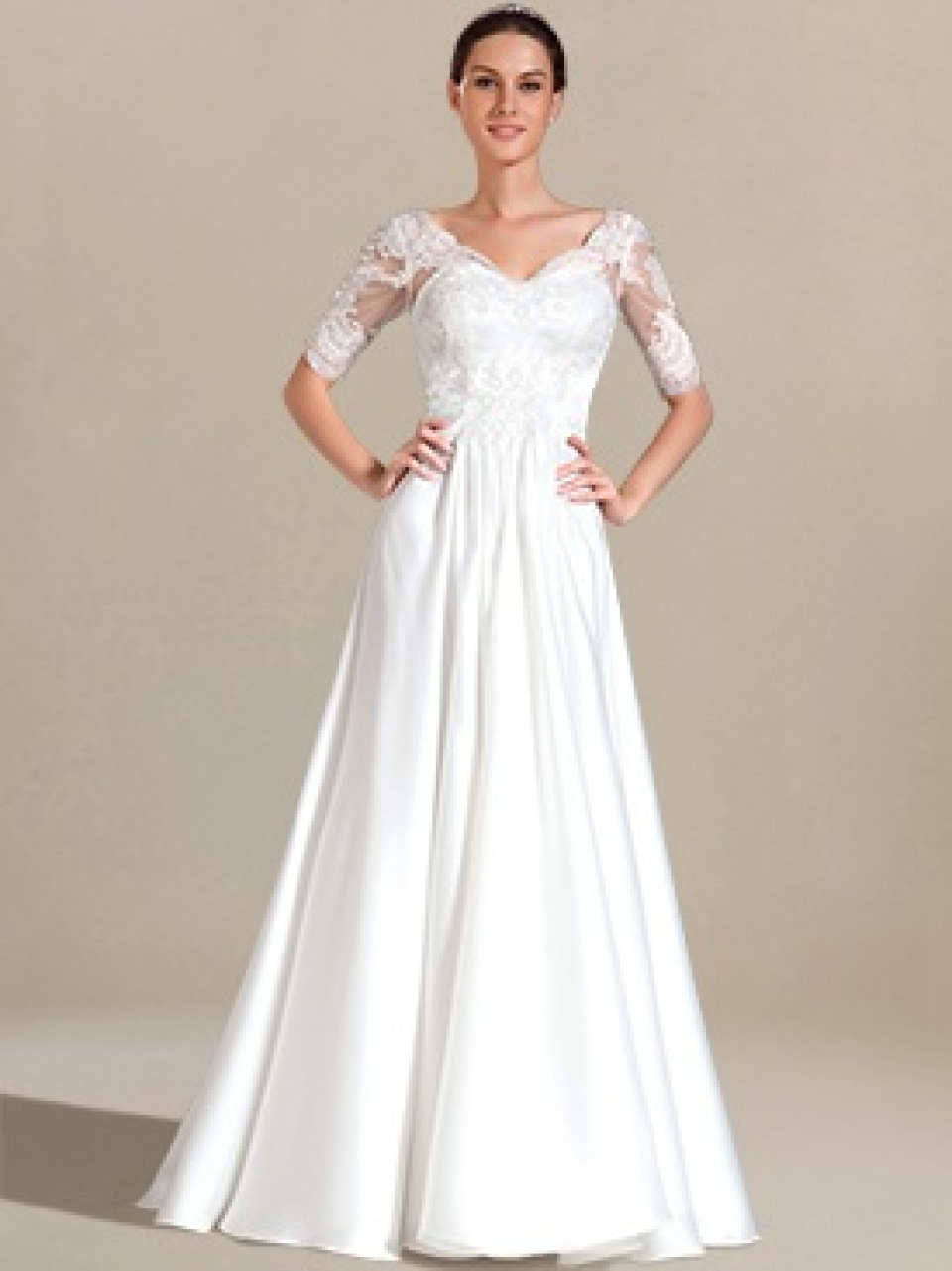 lace sleeves wedding dress
