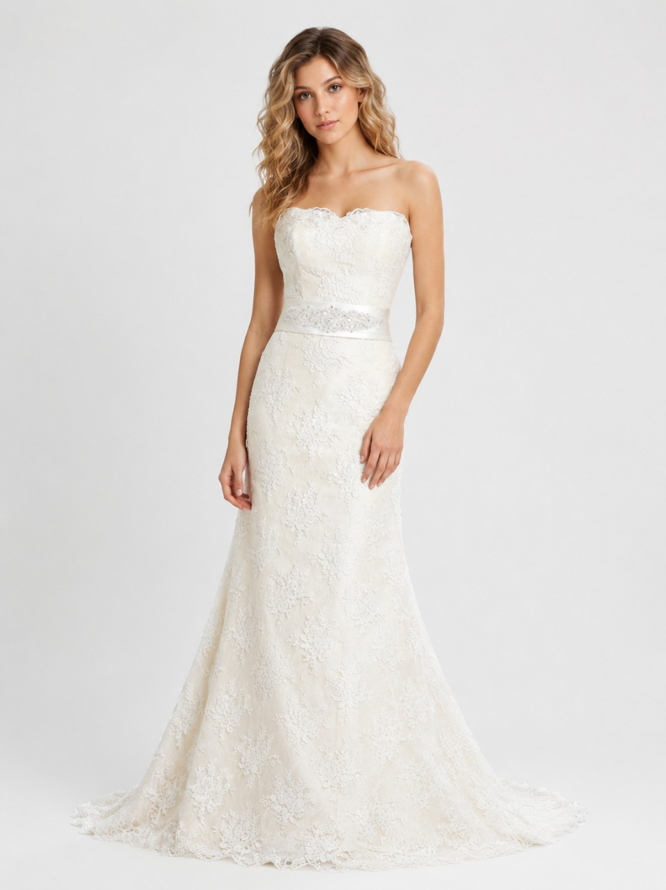 lace strapless wedding dresses