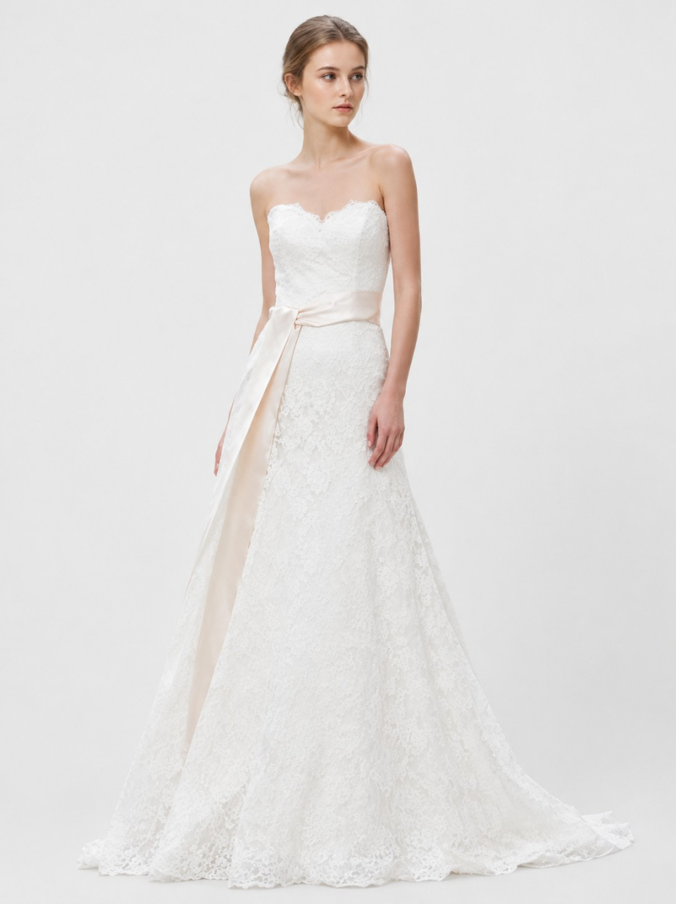 lace strapless wedding dresses