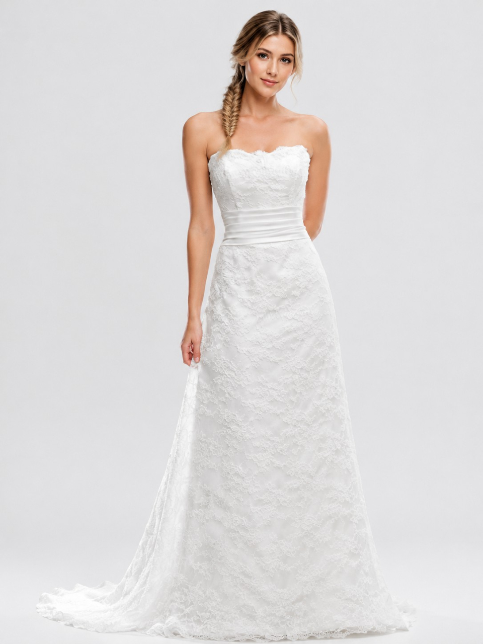 lace strapless wedding dresses