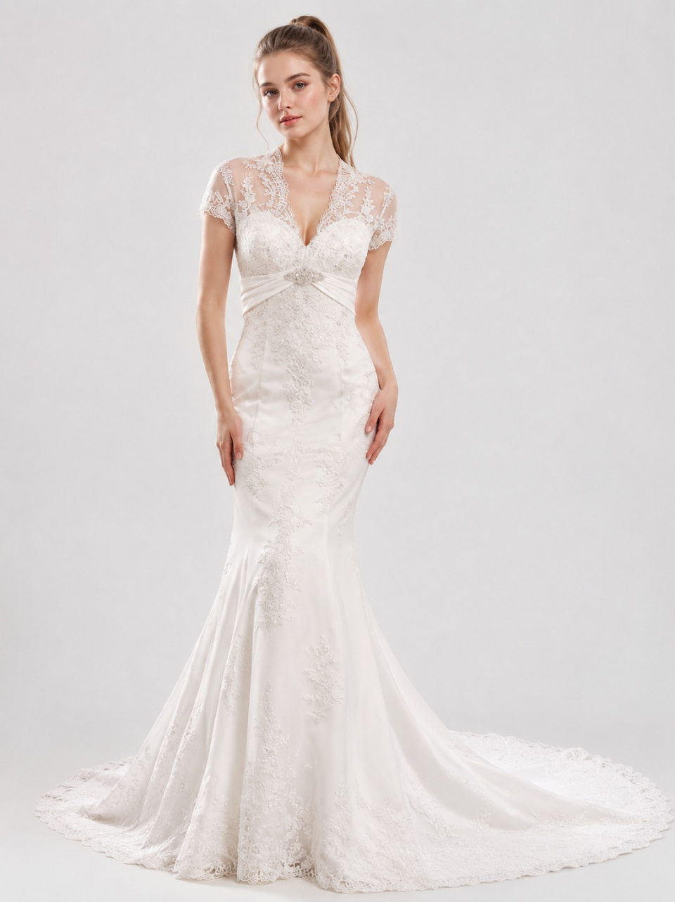 lace wedding dresses with short sleeves