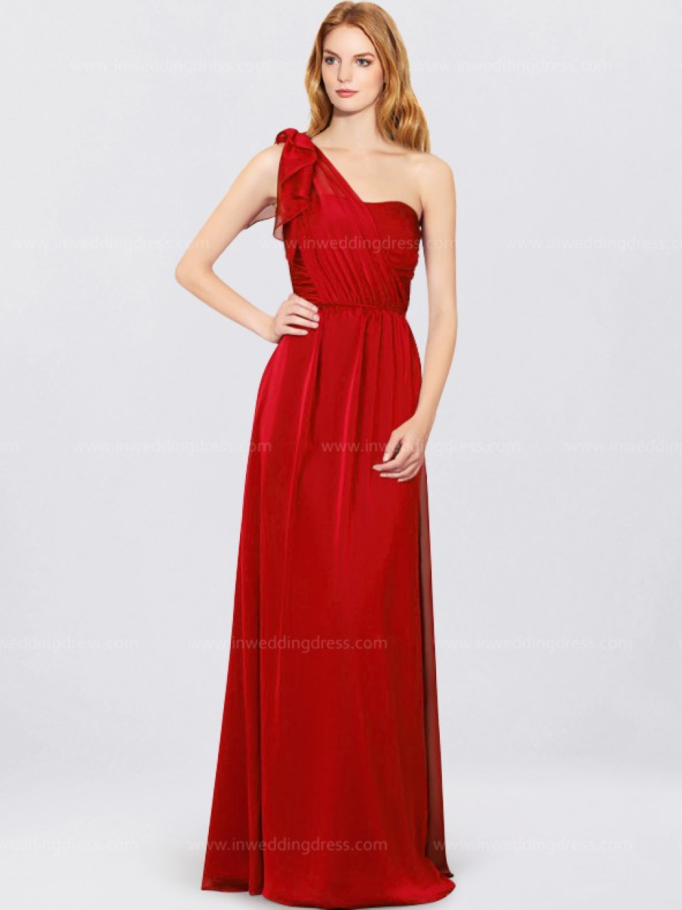 long bridesmaid dress_Cherry
